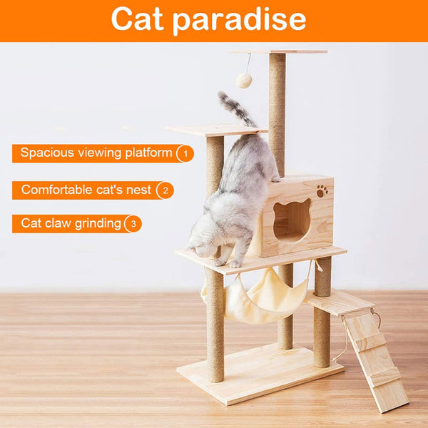 Modern Multi-Level Cats Tree Kittens Scratching Posts Sisal Rope Soft Nest Bed Cat Furniture Tree from Deals499 at Deals499