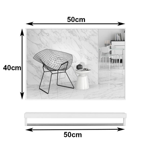 40x50cm White Rectangle Wall Bathroom Mirror Bathroom Holder Vanity Mirror Corner Decorative Mirrors Deals499