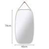 White Bathroom Wall Mount Hanging Bamboo Frame Mirror Adjustable Strap Wall Mirror Home Decor Deals499