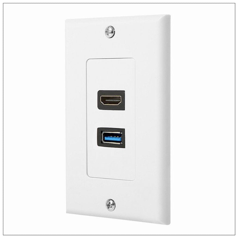 HDMI USB 3.0 Audio Stereo Pass Through Component Composite Wall Plate Panel Deals499