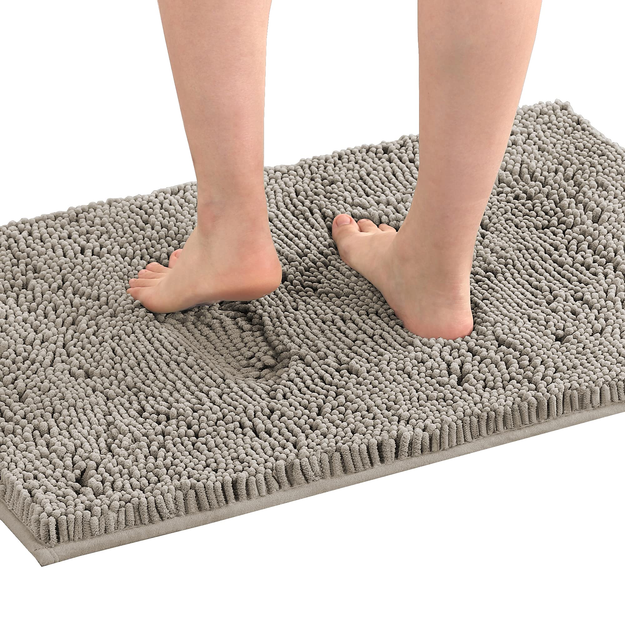 Bath Mat Rug Bathroom Extra Soft Absorbent Rugs Non Slip Quick Dry Grey Deals499