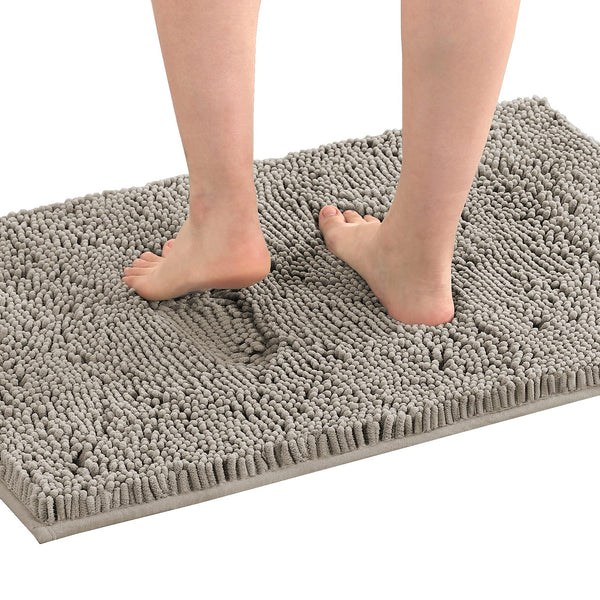 Bath Mat Rug Bathroom Extra Soft Absorbent Rugs Non Slip Quick Dry Grey Deals499