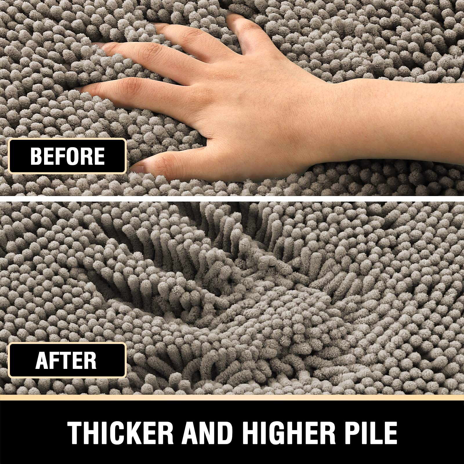 Bath Mat Rug Bathroom Extra Soft Absorbent Rugs Non Slip Quick Dry Grey Deals499