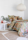 Floral Cotton Quilt Throw Bedspread Block Print Quilt Indian Quilt Comforter Duvet Cover Quilt Gift - Green Cherry Monkey from Deals499 at Deals499