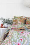 Floral Cotton Quilt Throw Bedspread Block Print Quilt Indian Quilt Comforter Duvet Cover Quilt Gift - Green Cherry Monkey from Deals499 at Deals499