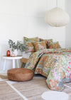 Floral Cotton Quilt Throw Bedspread Block Print Quilt Indian Quilt Comforter Duvet Cover Quilt Gift - Green Cherry Monkey from Deals499 at Deals499