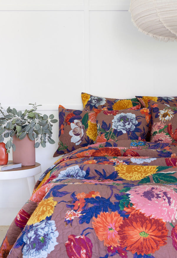 Floral Cotton Quilt Throw Bedspread Block Print Quilt Indian Quilt Comforter Duvet Cover Quilt Gift - Mustard Anthro from Deals499 at Deals499