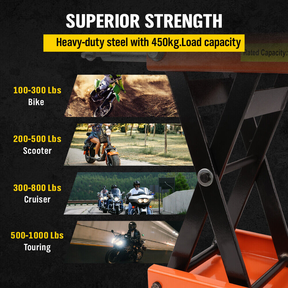 205KG Motorcycle Motorbike Lift Jack Motorcycle Stand Hoist Repair Work Bench from Deals499 at Deals499