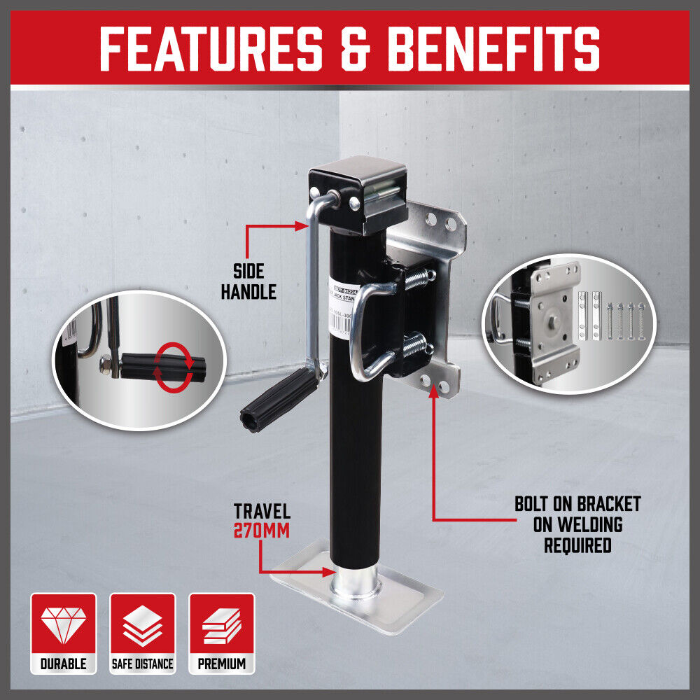 Trailer Caravan Canopy Jack Leg Stand Heavy Duty 2267KG/5000lbs Side Handle from Deals499 at Deals499