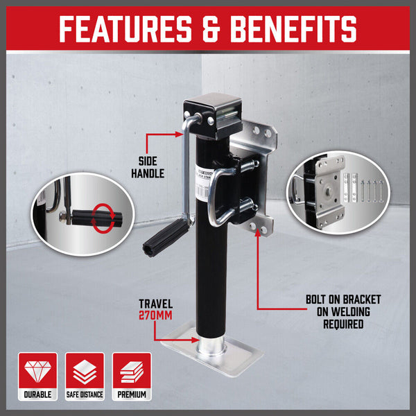 Trailer Caravan Canopy Jack Leg Stand Heavy Duty 2267KG/5000lbs Side Handle from Deals499 at Deals499