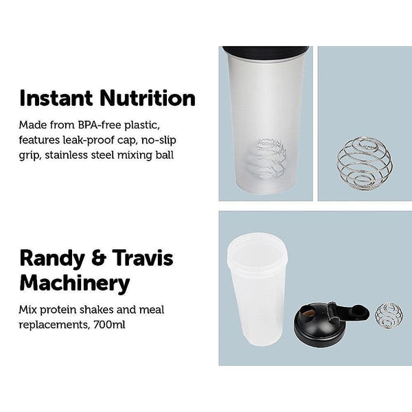 10x 700ml GYM Protein Supplement Drink Blender Mixer Shaker Shake Ball Bottle Deals499