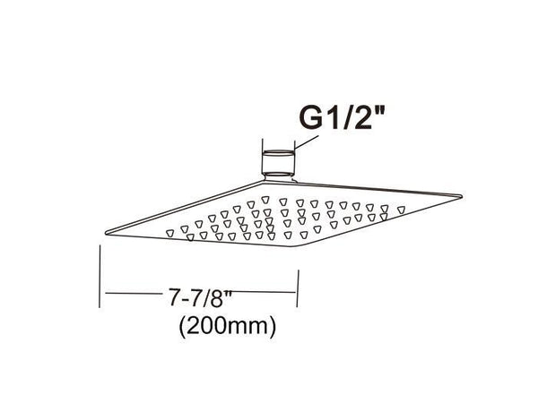 200mm Shower Head Square 304SS Electroplated Matte Black Finish Deals499
