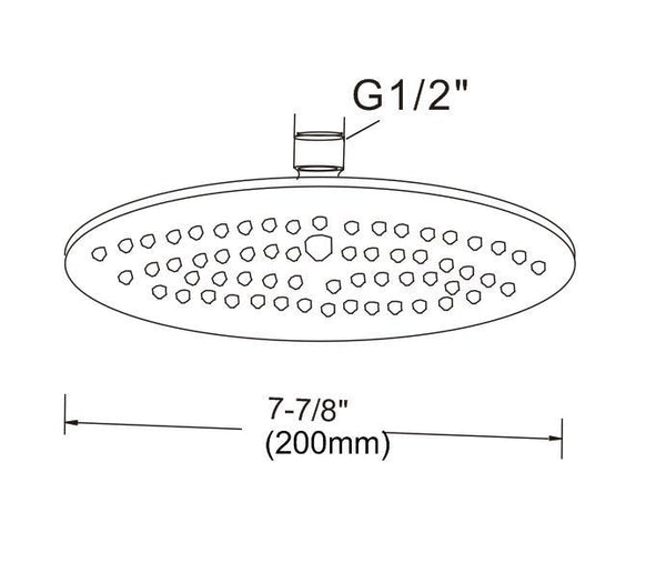 200mm Shower Head Round 304SS Electroplated Matte Black Finish Deals499