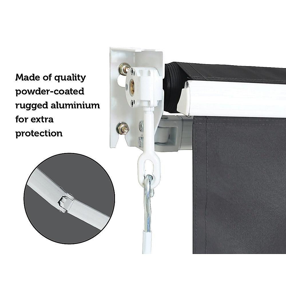 Outdoor Folding Arm Awning Retractable Sunshade Canopy Grey 4.0m x 3.0m Deals499