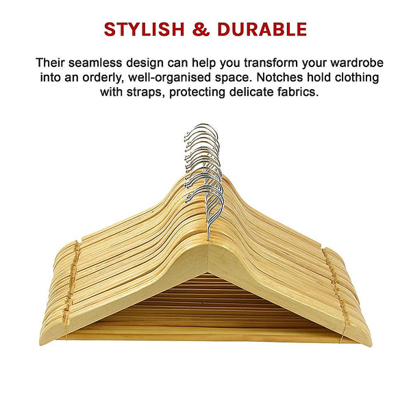 120pc Wooden Clothes Hangers Coat Pant Suit Coathangers Rack Wardrobe Wood from Deals499 at Deals499