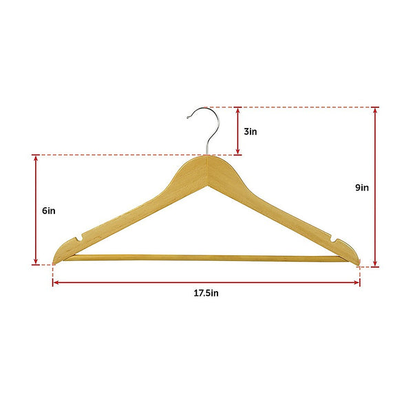 120pc Wooden Clothes Hangers Coat Pant Suit Coathangers Rack Wardrobe Wood from Deals499 at Deals499