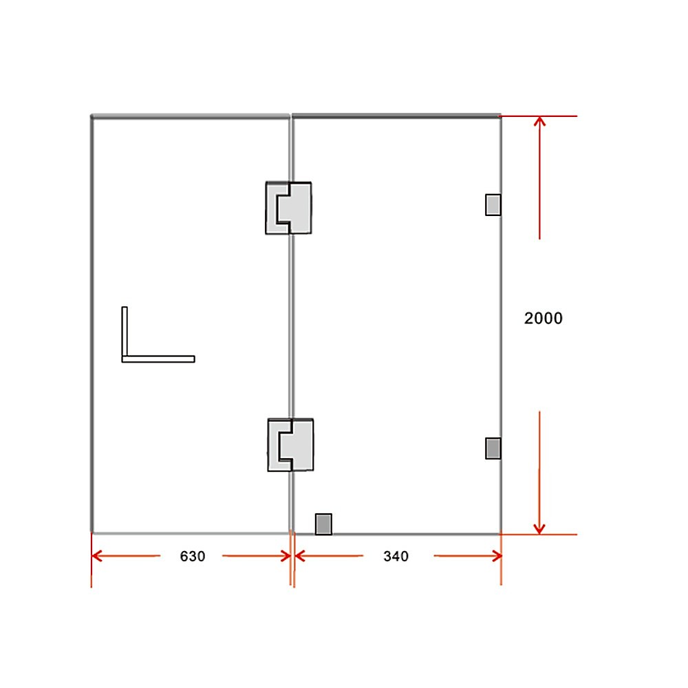100 x 200cm Wall to Wall Frameless Shower Screen 10mm Glass By Della Francesca Deals499