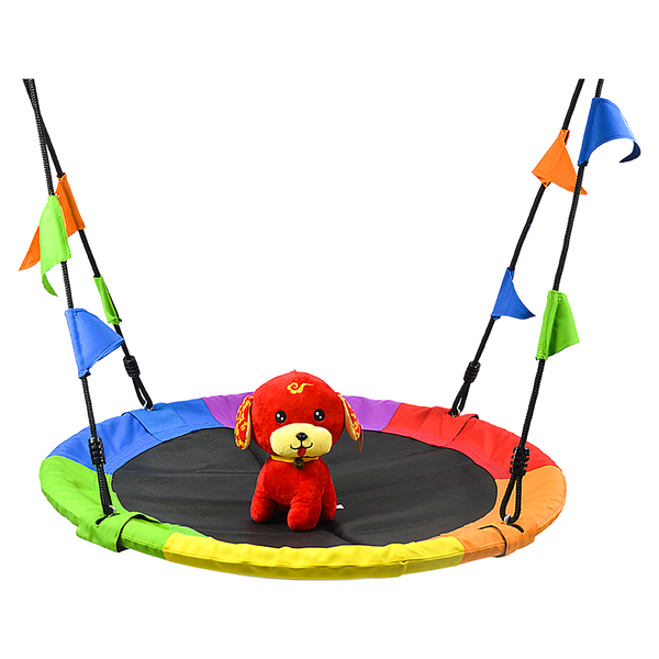 1m Tree Swing in Multi-Color Rainbow Kids Indoor/Outdoor Round Mat Saucer Swing Deals499