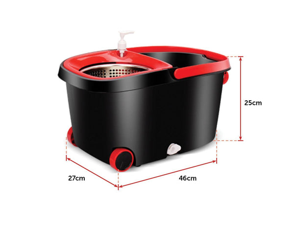 Spin Rotating Mop and Bucket Set with Wheels and 4 Microfibre Mop Heads Deals499