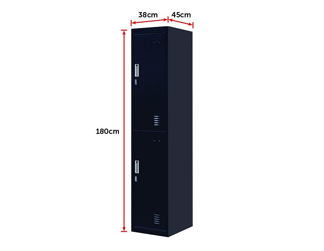 Padlock-operated lock 2-Door Vertical Locker for Office Gym Shed School Home Storage Black Deals499