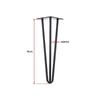 Set of 4 Industrial 3 - Rod Retro Hairpin Table Legs 12mm Steel Bench Desk - 41cm Black Deals499