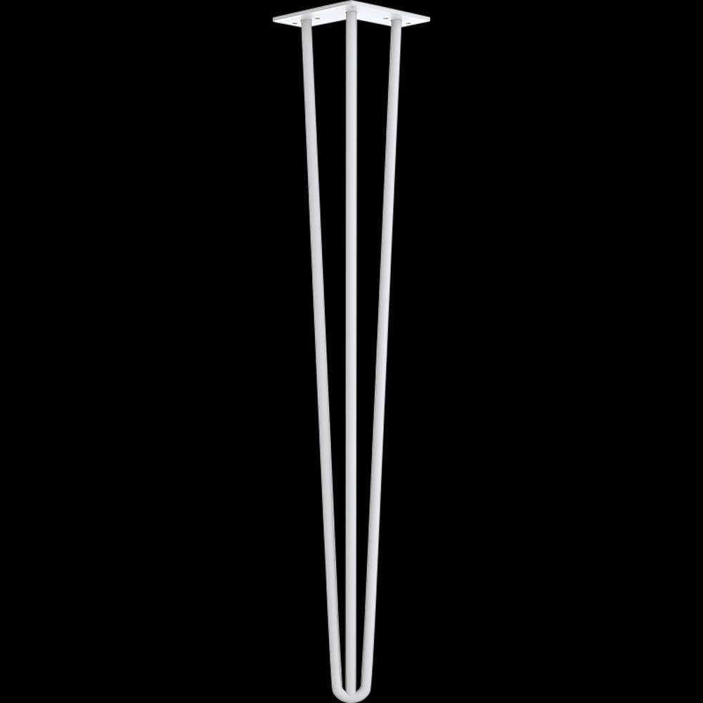 Set of 4 Industrial 3 - Rod Retro Hairpin Table Legs 12mm Steel Bench Desk - 71cm White Deals499