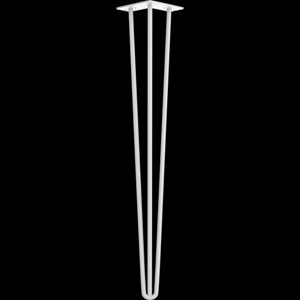 Set of 4 Industrial 3 - Rod Retro Hairpin Table Legs 12mm Steel Bench Desk - 71cm White Deals499