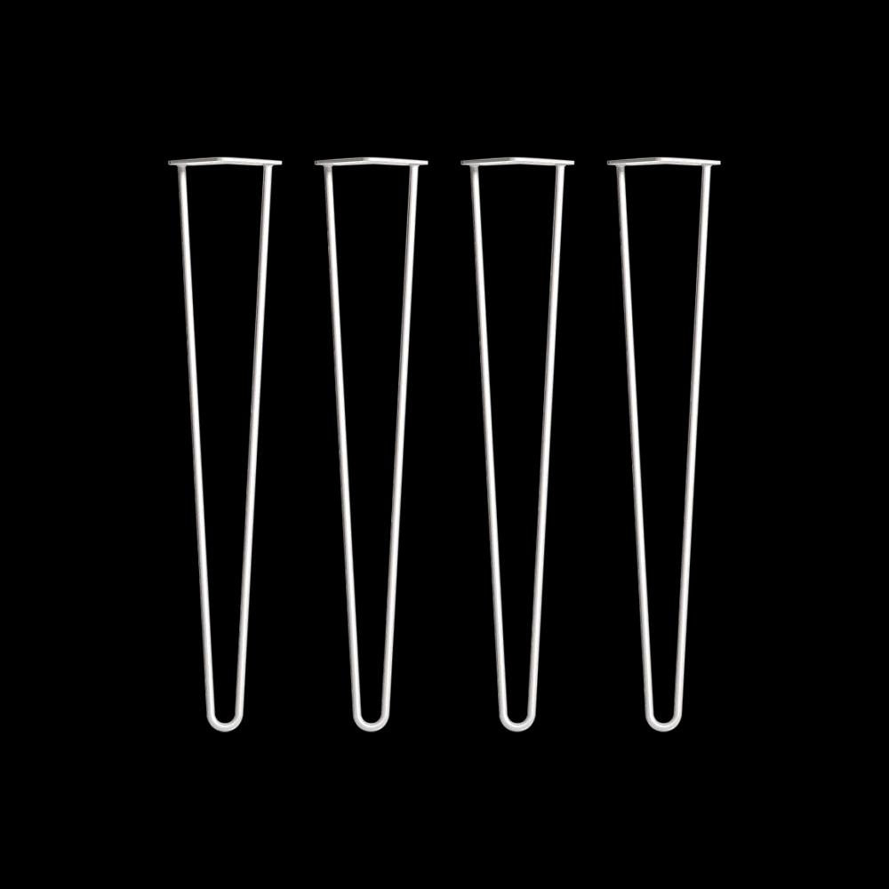 Set of 4 Industrial Retro Hairpin Table Legs 12mm Steel Bench Desk - 71cm White Deals499