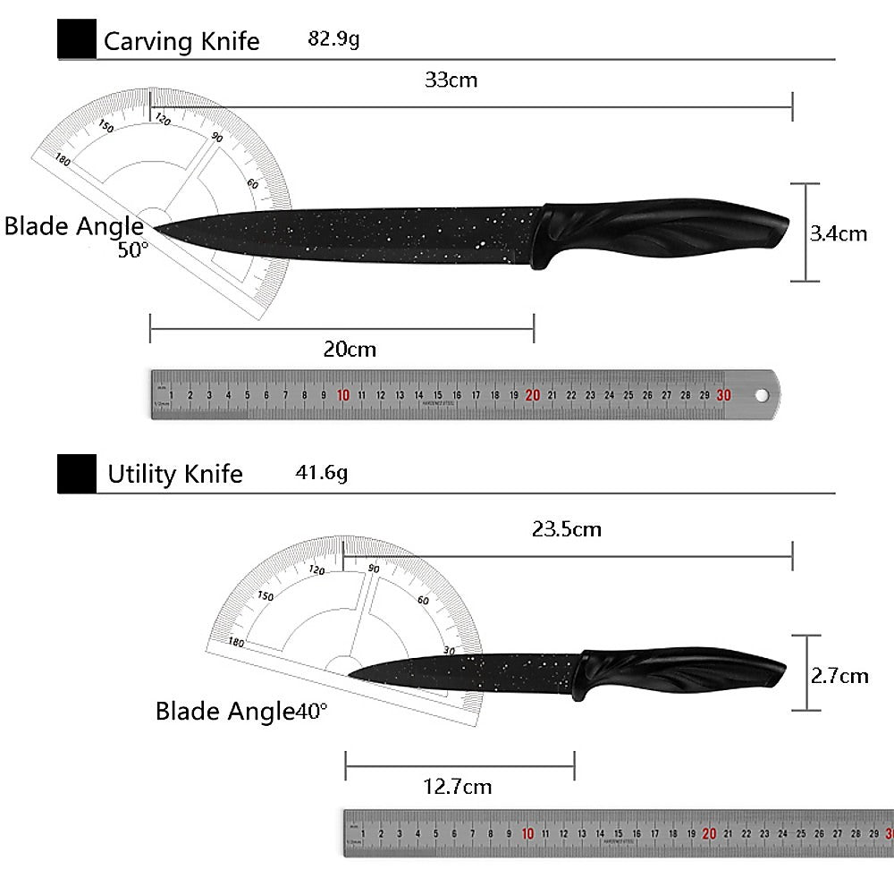 Kitchen 17 Pc Knife Set w/ Block & Sharpener Chef Bread Steak Knives Deals499