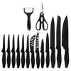 Kitchen 17 Pc Knife Set w/ Block & Sharpener Chef Bread Steak Knives Deals499