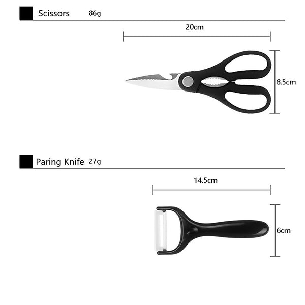 Kitchen 17 Pc Knife Set w/ Block & Sharpener Chef Bread Steak Knives Deals499