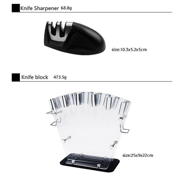 Kitchen 17 Pc Knife Set w/ Block & Sharpener Chef Bread Steak Knives Deals499