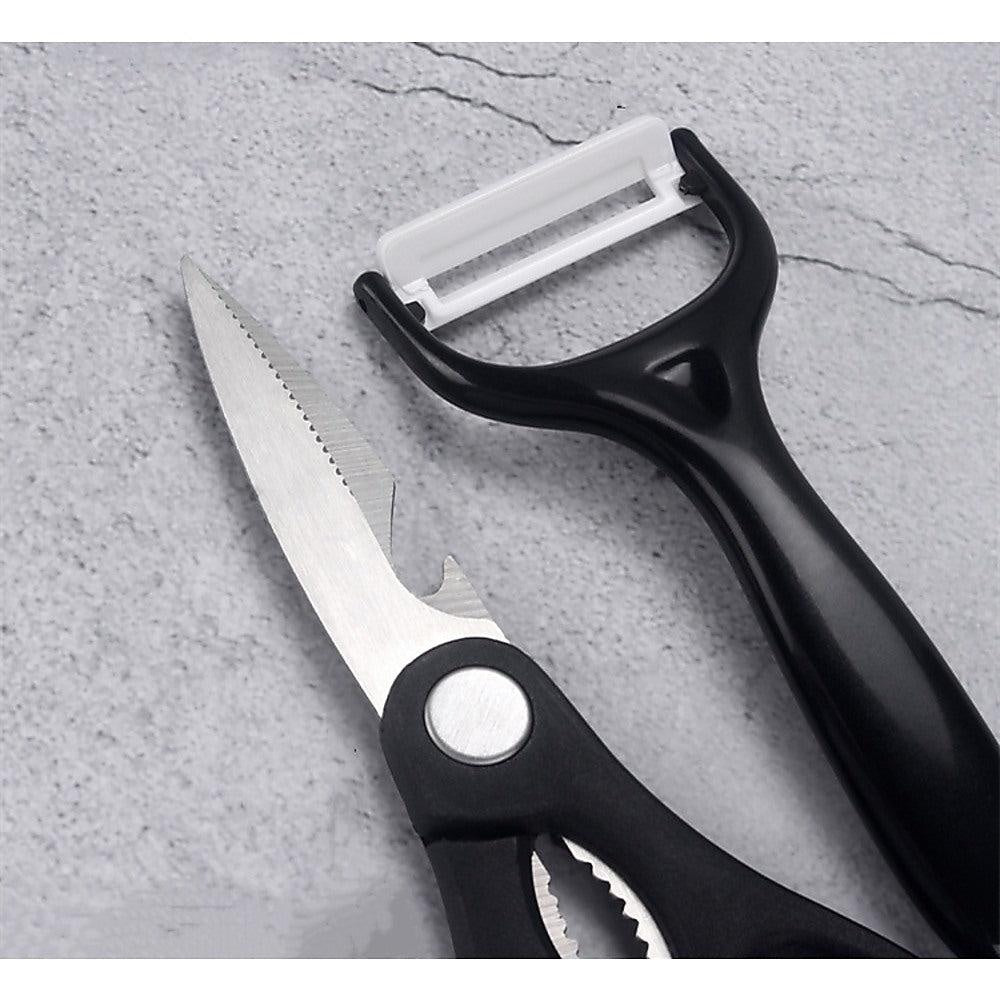 Kitchen 17 Pc Knife Set w/ Block & Sharpener Chef Bread Steak Knives Deals499
