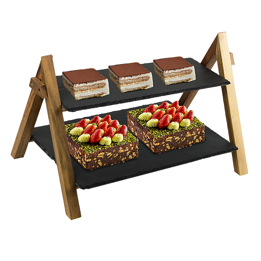 Party 2 Tier Cake Stand Slate Wedding Tiered Serving Stand Afternoon Tea Deals499