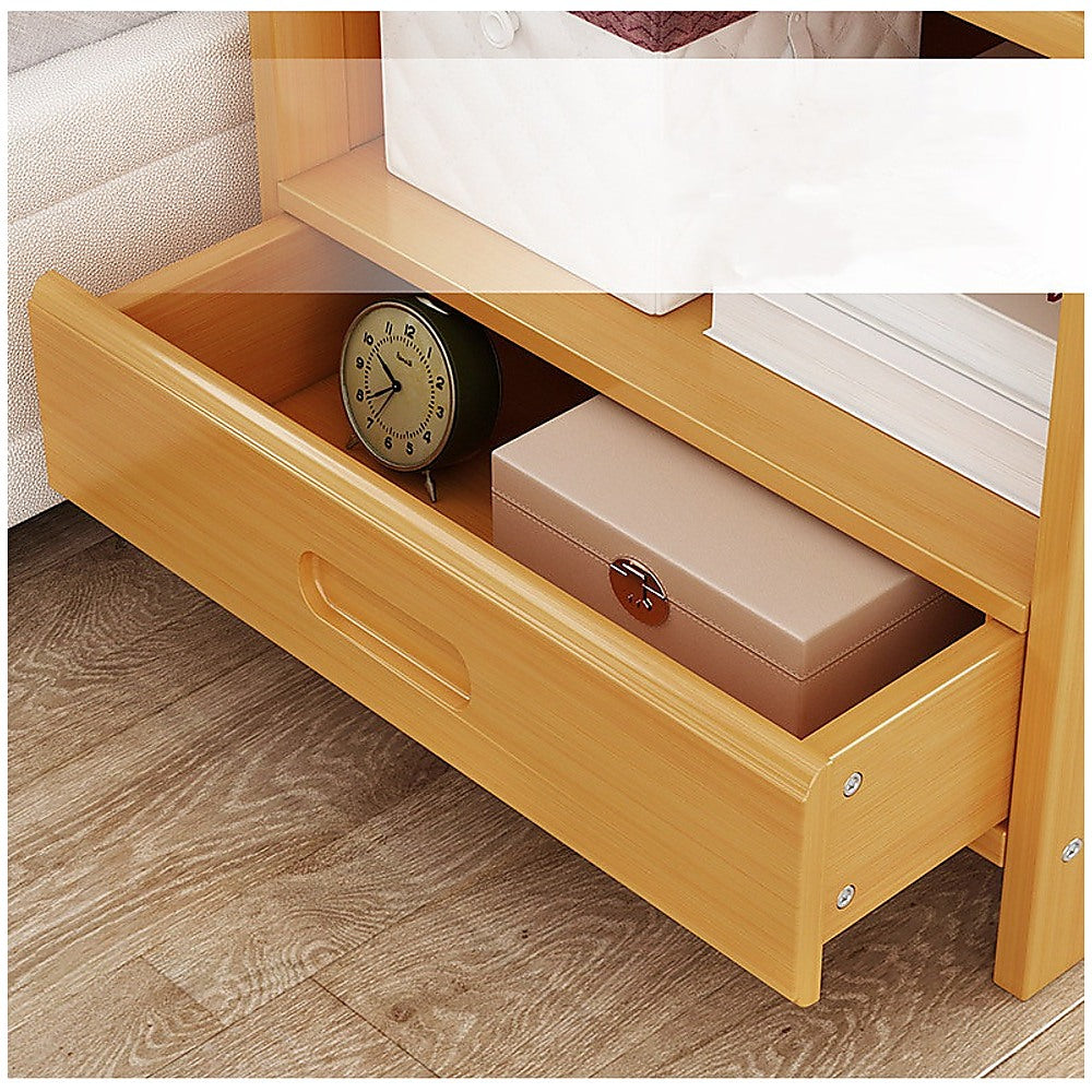 Bamboo Bedside Table Nightstand Storage Bedroom Sofa Side Stand Deals499