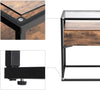 VASAGLE Side Table Tempered Glass End Table with Drawer and Shelf Rustic Brown and Black LET04BX Deals499