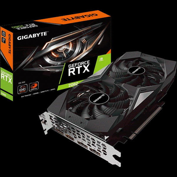 GIGABYTE nVidia GeForce RTX 2060 OC Version 2.0 6GB GDDR6 7680x4320@60Hz 3xDP1.4 HDMI2.0 Windforce 2X Fan Protection Back Plate 1755MHz 3yr wty GIGABYTE
