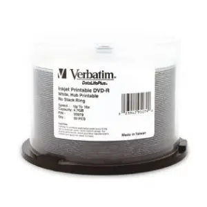 VERBATIM DVD-R 4.7GB 50Pk White Wide Inkjet 16x VERBATIM