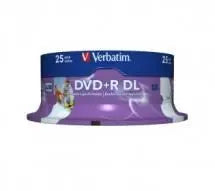 VERBATIM DVD+R DL 8.5GB 25Pk White Wide Inkjet 8x VERBATIM