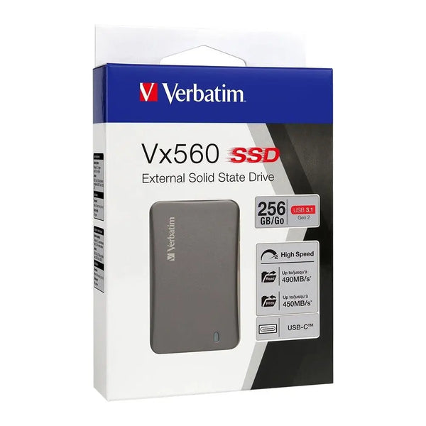 VERBATIM Vx560 USB3.1 External SSD 256GB (replacement of 47442) VERBATIM