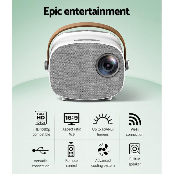 Mini Video Projector Wifi USB HDMI Portable 50ANSI Lumens HD 1080P Home Theater Deals499