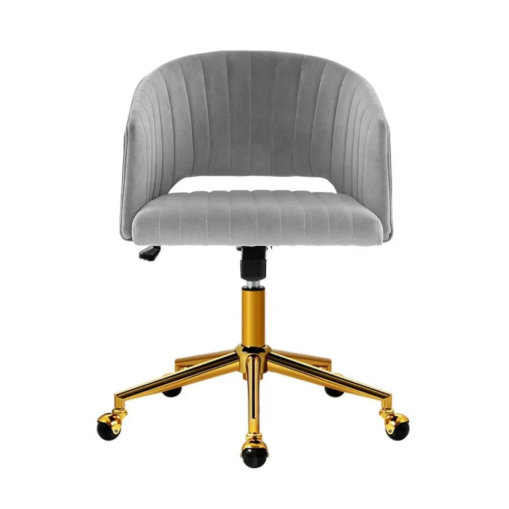 Velvet Office Chair Fabric Computer Chairs Adjustable Armchair Work Study Grey Deals499