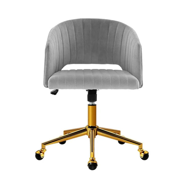 Velvet Office Chair Fabric Computer Chairs Adjustable Armchair Work Study Grey Deals499