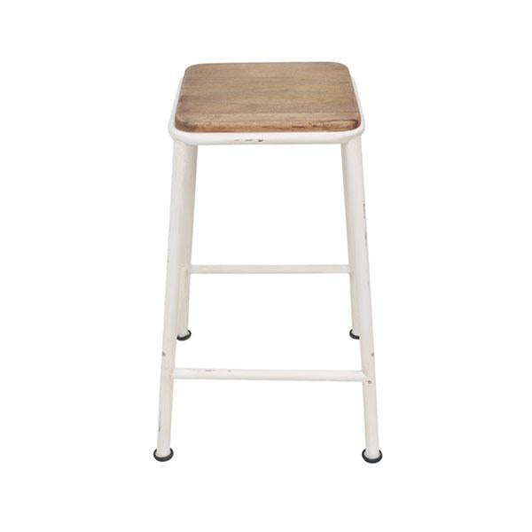 Vintage Industrial Barstool Cream Amethyst Hera
