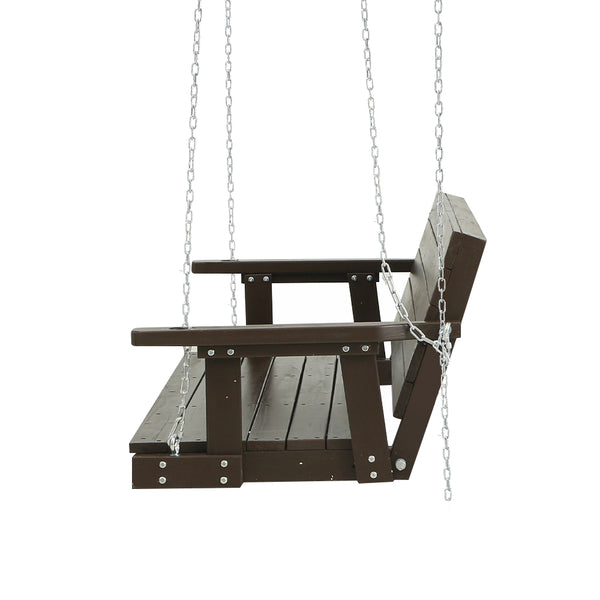 Gardeon Porch Swing Chair with Chain Outdoor Furniture 3 Seater Bench Wooden Brown from Deals499 at Deals499
