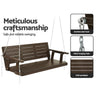 Gardeon Porch Swing Chair with Chain Outdoor Furniture 3 Seater Bench Wooden Brown from Deals499 at Deals499
