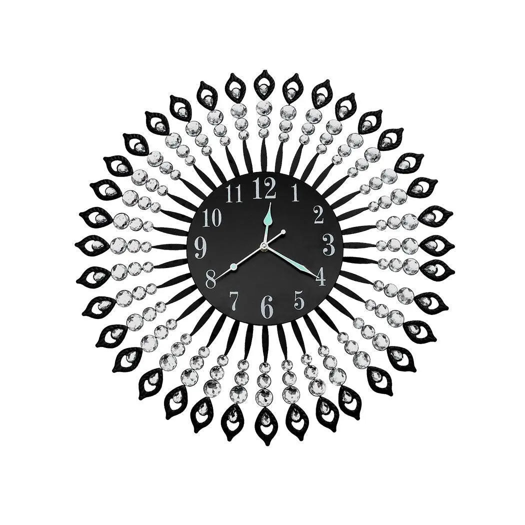 Wall Clock Silent Large Home Office Decor Round Luxury Modern Battery Black Deals499