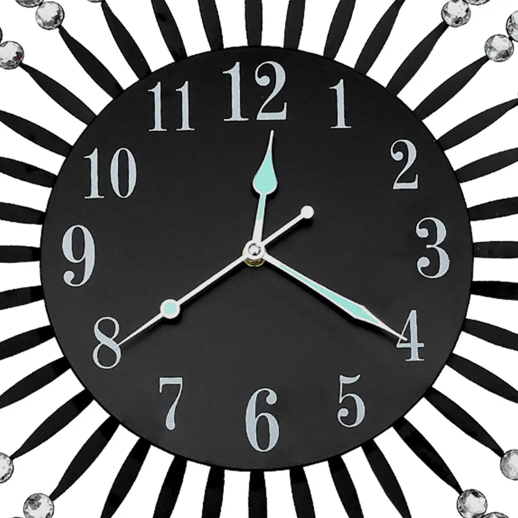 Wall Clock Silent Large Home Office Decor Round Luxury Modern Battery Black Deals499