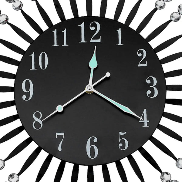 Wall Clock Silent Large Home Office Decor Round Luxury Modern Battery Black Deals499