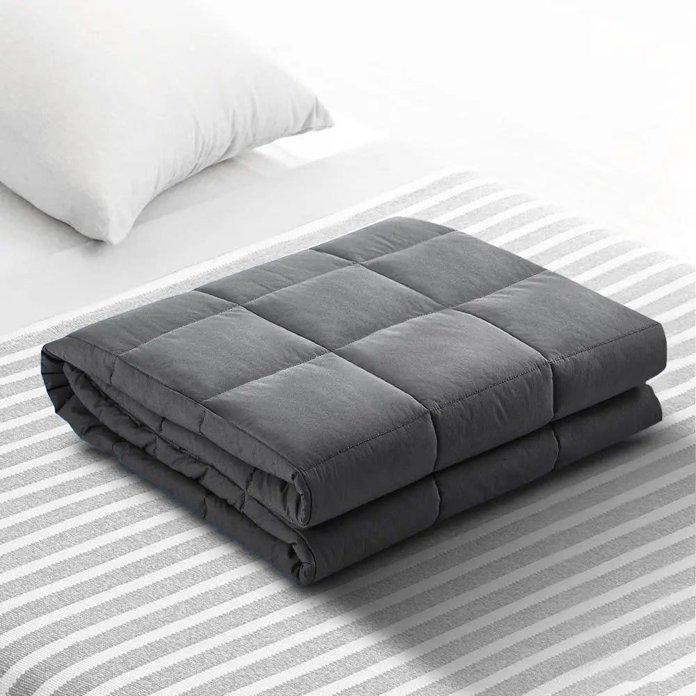 Weighted Blanket Adult 9KG Heavy Gravity Blankets Microfibre Cover Calming Relax Anxiety Relief Grey Giselle
